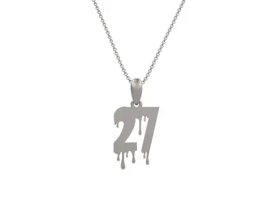 Model 1260 27 Bloody Terror Initial Number Pendant 3D print model