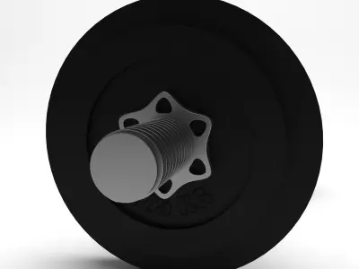 Dumbbell wheel with screw 3D model