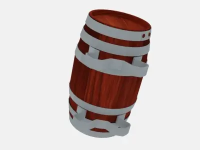  Rum Keg Water Cask Low-poly 3D model