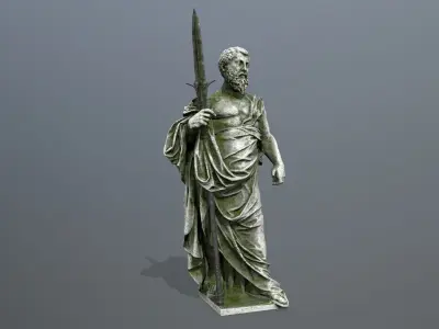 Man Statue Low-poly 3D model