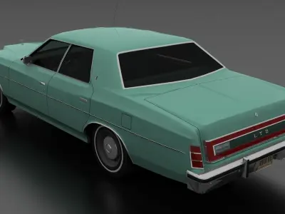 LTD 4dr 1975 Low-poly 3D model
