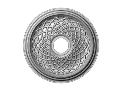 Spiral rope classic 450mm ceiling medallion rosette relief 3D print model