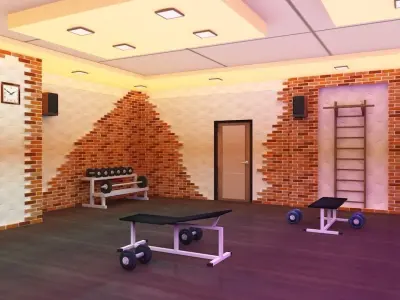 Gym Interior Low-poly 3D model