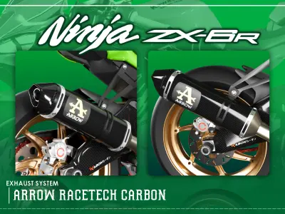 Kawasaki Ninja ZX-6R Low-poly 3D model