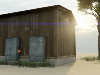 Large Barrack Low-poly 3D model