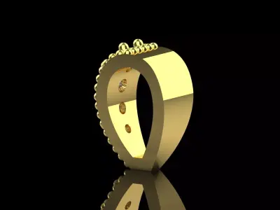 small gold stl 3dm bail jewelry pendant gl0024 3D print model