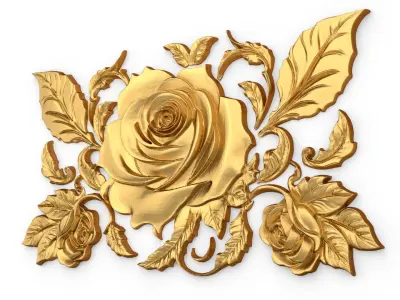 mural classic flowers decor ornament 08 3D model