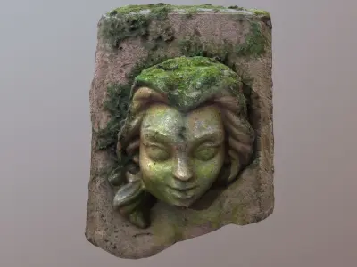 Woman head  Low-poly 3D model