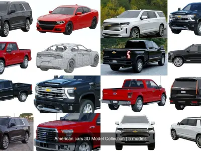 American cars 3D Model Collection 3D Model Pack