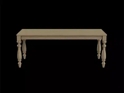 Theodora Dining Table greywashed Pine Low-poly 3D model