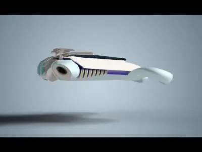 Simplistic Flying Vehicle 21 Low-poly 3D model