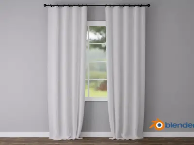 Curtain - Belgian Linen Blackout - Blender  Free 3D model