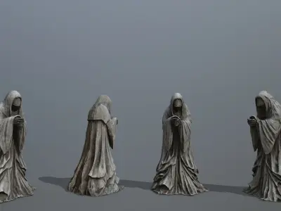 Ruin set Low-poly 3D model