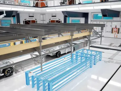 car factory - automobile production workshop 3D model