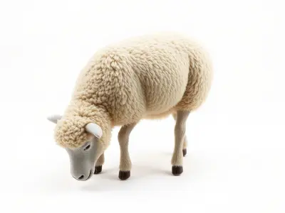 Fluffy Grazing Sheep model pack Low-poly 3D model