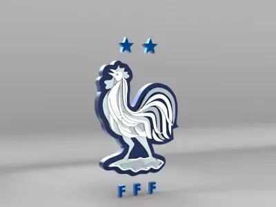 France National Soccer Team Logo 3D model
