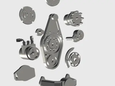 Drag Engine Jesel front belt drive magneto balancer water pump 3D print model