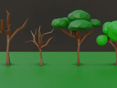 NATURE PACK LOW POLY  Low-poly 3D model