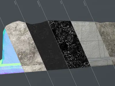 Road Block Free low-poly 3D model