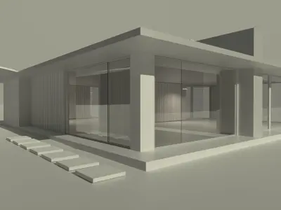Vintage Bungalow House 70s 3D model