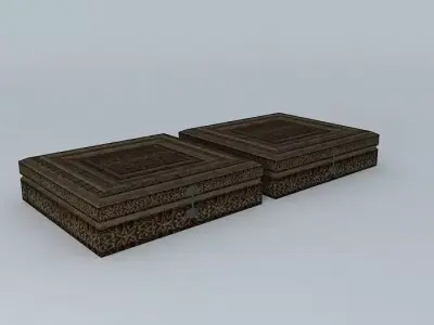Wood carved box for decoration Free 3D model