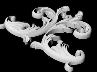 Central decor ornament for furniture 3D model 931