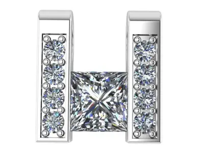 H Letter Diamond Pendant 0689 3D print model