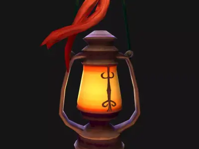 Stylized Fantasy Lamp Free low-poly 3D model