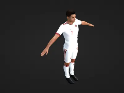 Cristiano Ronaldo - Portugal Low-poly 3D model