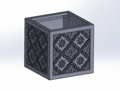 taiwan trandition tiles pattern vase 3D print model