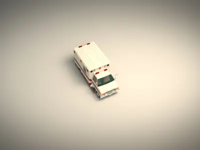 Low Poly Ambulance 02 Low-poly 3D model
