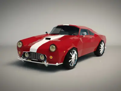 Low Poly Muscle Car 01 Low-poly 3D model