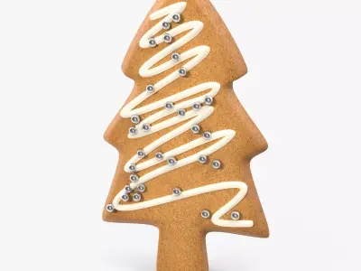 Gingerbread Cookie Tree Low-poly 3D model