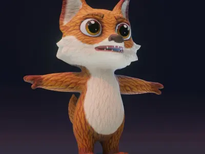 Cartoon Animated Wolf and Fox 3D Model Collection Low-poly 3D model