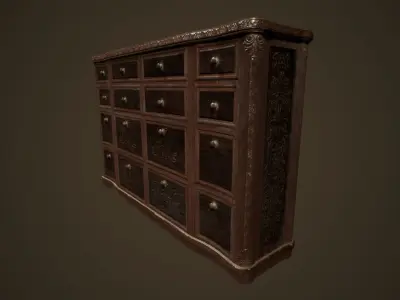 Antique Commode - PBR Game Ready Low-poly 3D model