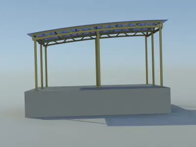 Metal shed var 2 Low-poly 3D model