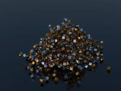 Falling Cubes Low-poly 3D model