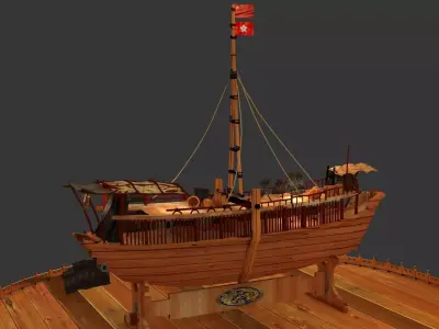 Chinese junk boat  3D model