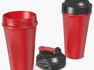 Red and Yellow Shaker Cup 3D model