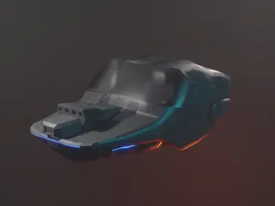  Cyberpunk Car Low-poly 3D model