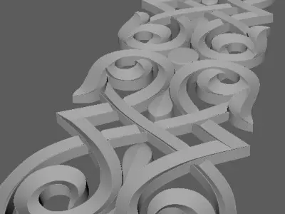 Central decor ornament for furniture 3D model 253