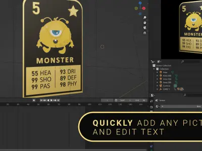 Ultimate Football card template for Blender 3D model