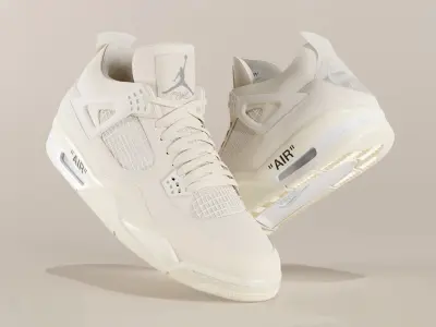 Jordan 4 Off White Sail Low-poly 3D model