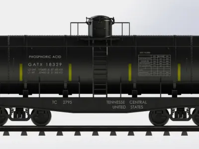Railway freight Tank wagon 3D model