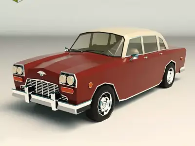 Low Poly Sedan Car 05 Low-poly 3D model