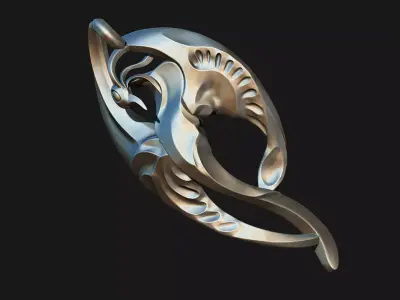 Bird with Spread Wings Pendant 3D print model