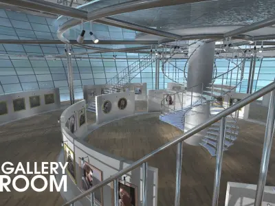 Picture gallery - showroom Low-poly 3D model