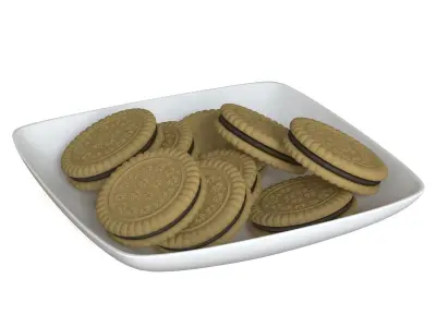 Cookies oreo in bowl 3D model