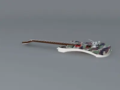 Kramer camouflage guitar Free 3D model
