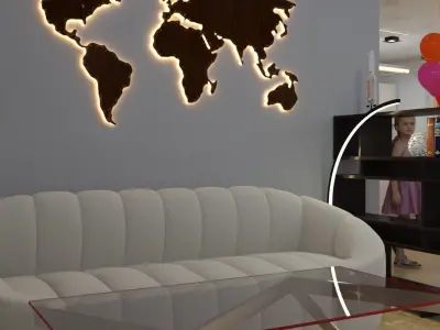 Reader and coffee nook in the Genboeck house  3D model